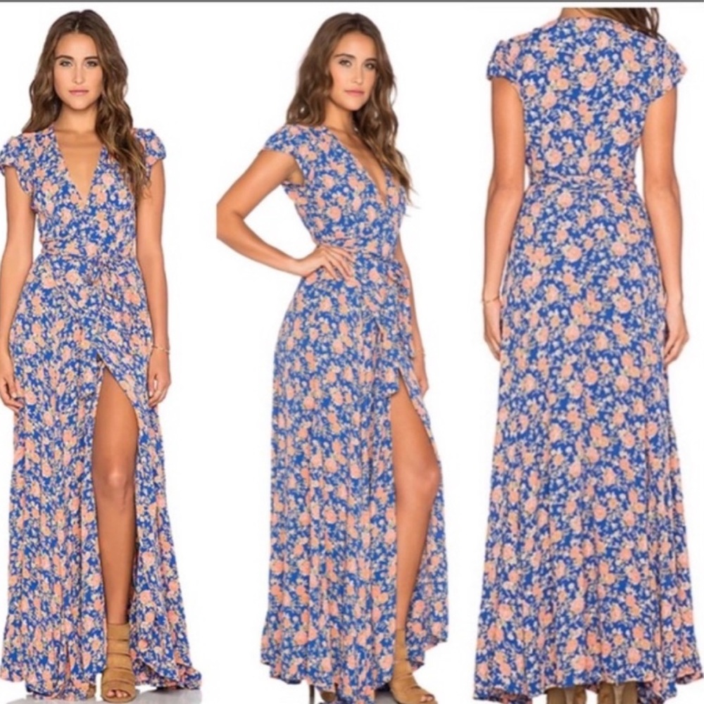 Tularosa floral wrapped maxi dress